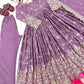 Embroidered Chinon Silk Anarkali Set