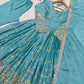 Embroidered Chinon Silk Anarkali Set