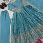 Embroidered Chinon Silk Anarkali Set