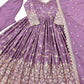 Embroidered Chinon Silk Anarkali Set