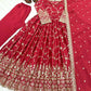 Embroidered Chinon Silk Anarkali Set