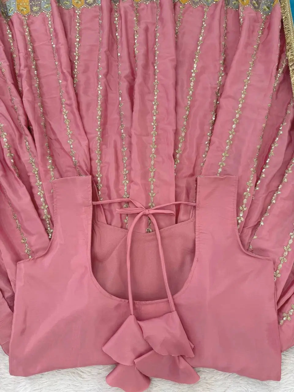 Embroidered Chinon Silk Anarkali Set with Dupatta