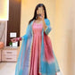 Embroidered Chinon Silk Anarkali Set with Dupatta