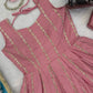Embroidered Chinon Silk Anarkali Set with Dupatta