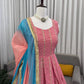 Embroidered Chinon Silk Anarkali Set with Dupatta