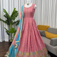 Embroidered Chinon Silk Anarkali Set with Dupatta