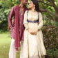 Embroidered Chinon Silk Anarkali Set with Koti, Pant and Dupatta