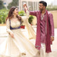 Embroidered Chinon Silk Anarkali Set with Koti, Pant and Dupatta