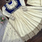 Embroidered Chinon Silk Anarkali Set with Koti, Pant and Dupatta