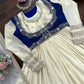Embroidered Chinon Silk Anarkali Set with Koti, Pant and Dupatta