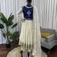Embroidered Chinon Silk Anarkali Set with Koti, Pant and Dupatta