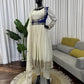Embroidered Chinon Silk Anarkali Set with Koti, Pant and Dupatta