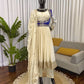 Embroidered Chinon Silk Anarkali Suit Set with Koti for Wedding and Festive Wear