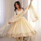 Embroidered Chinon Silk Anarkali Suit Set with Koti for Wedding and Festive Wear