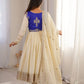 Embroidered Chinon Silk Anarkali Suit Set with Koti for Wedding and Festive Wear