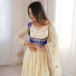 Embroidered Chinon Silk Anarkali Suit Set with Koti for Wedding and Festive Wear