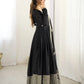 Embroidered Chinon Silk Gown Set