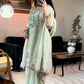 Embroidered Chinon Silk Kurti Dhoti Set with Dupatta – Festive Wear