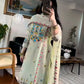 Embroidered Chinon Silk Kurti Dhoti Set with Dupatta – Festive Wear