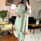 Embroidered Chinon Silk Kurti Dhoti Set with Dupatta – Festive Wear