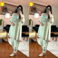 Embroidered Chinon Silk Kurti Dhoti Set with Dupatta – Festive Wear