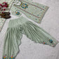 Embroidered Chinon Silk Kurti Dhoti Set with Dupatta – Festive Wear