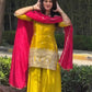 Embroidered Chinon Silk Kurti Plazzo Set for Festive and Wedding Wear