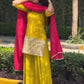 Embroidered Chinon Silk Kurti Plazzo Set for Festive and Wedding Wear