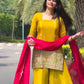 Embroidered Chinon Silk Kurti Plazzo Set for Festive and Wedding Wear