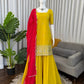 Embroidered Chinon Silk Kurti Plazzo Set for Festive and Wedding Wear