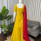 Embroidered Chinon Silk Kurti Plazzo Set for Festive and Wedding Wear