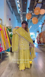 Embroidered Chinon Silk Kurti Plazzo Set for Festive and Wedding Wear