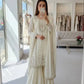 Embroidered Chinon Silk Kurti Plazzo Set for Festive and Wedding Wear