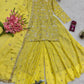 Embroidered Chinon Silk Kurti Plazzo Set for Festive and Wedding Wear