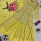 Embroidered Chinon Silk Kurti Plazzo Set for Festive and Wedding Wear