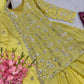 Embroidered Chinon Silk Kurti Plazzo Set for Festive and Wedding Wear