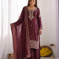 Embroidered Chinon Silk Palazzo Sharara Set