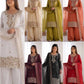 Embroidered Chinon Silk Palazzo Sharara Set