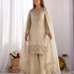 Embroidered Chinon Silk Palazzo Sharara Set