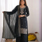 Embroidered Chinon Silk Palazzo Sharara Set