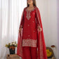 Embroidered Chinon Silk Palazzo Sharara Set