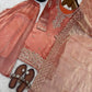 Embroidered Chinon Silk Palazzo Sharara Set