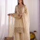 Embroidered Chinon Silk Palazzo Sharara Set