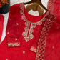 Embroidered Chinon Silk Palazzo Sharara Set