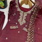 Embroidered Chinon Silk Palazzo Sharara Set