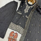 Embroidered Chinon Silk Palazzo Sharara Set