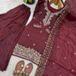 Embroidered Chinon Silk Palazzo Sharara Set