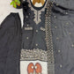 Embroidered Chinon Silk Palazzo Sharara Set