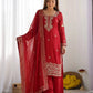 Embroidered Chinon Silk Palazzo Sharara Set