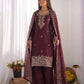 Embroidered Chinon Silk Palazzo Sharara Set